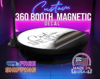 360 Photo Booth  Magnetic Decal | Custom magnet 360 photo booth wrap | 360 custom sticker