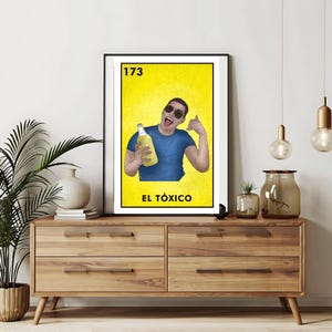 Tylko wysyłane i drukowane | Karty El Toxico Loteria | Ręcznie rysowane obrazy ścienne Loteria | Meksykańskie bingo | Wydruki Loteria Meksykańska sztuka|