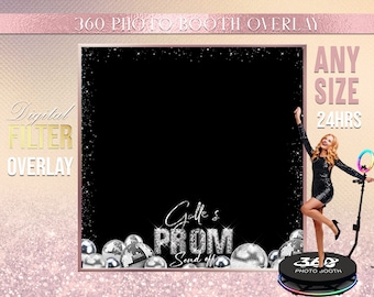 Plantilla de fotomatón de baile de graduación de 360 grados, plantilla de videomatón de baile de graduación de 360 grados, plantilla de Hollywood de 360 grados con superposición de 360 grados