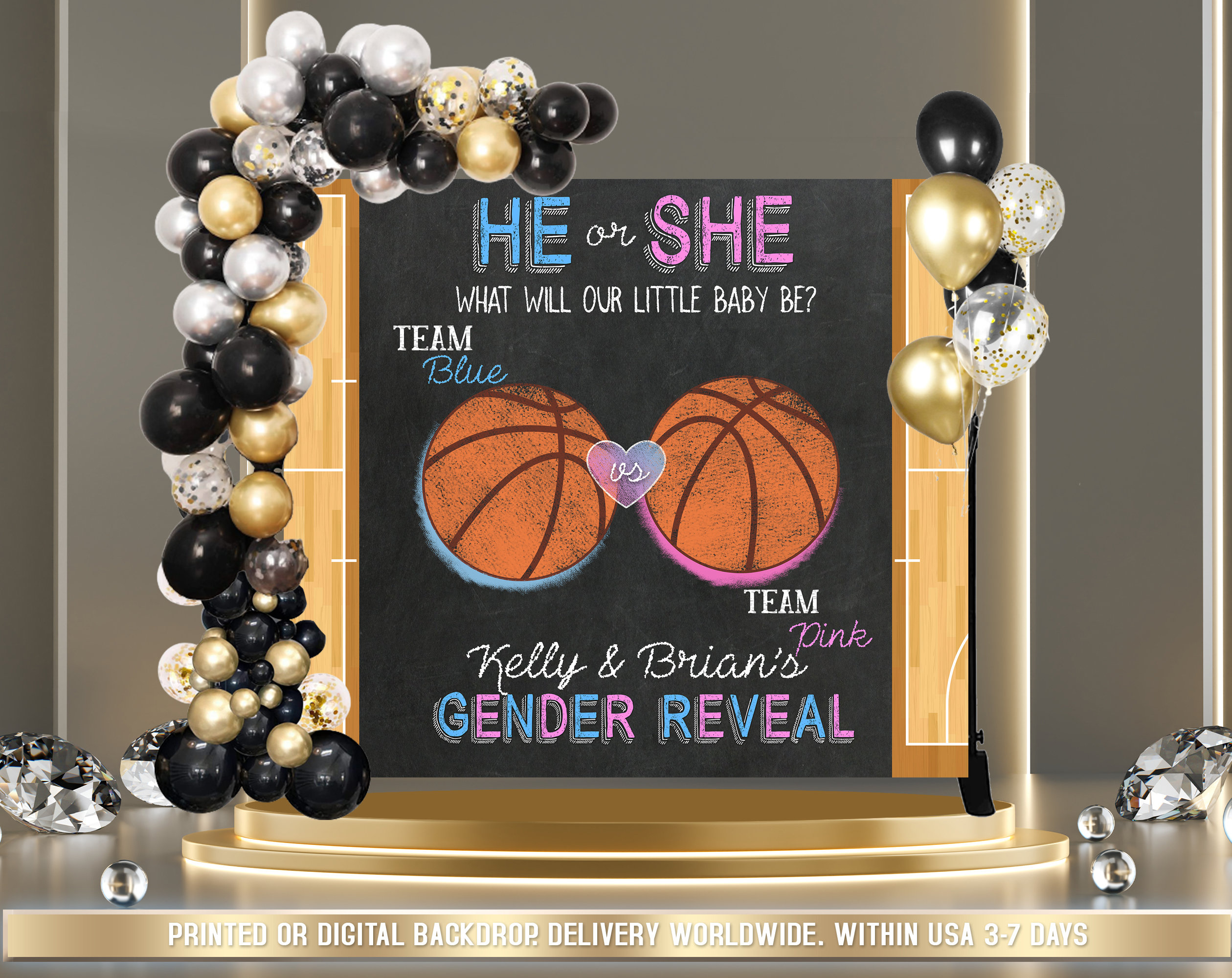 Basketball gender reveal ideas - Etsy México, image size:2519x2000