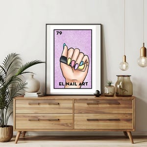 Imprimé uniquement | Cartes Loteria El Nail Art | Art mural dessiné à la main Loteria | Bingo mexicain| Impressions Loteria Art mexicain|