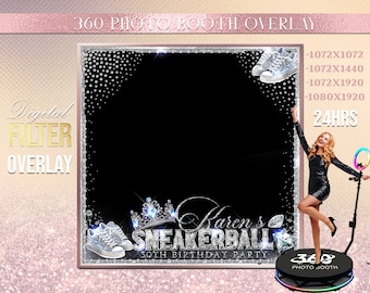 sneakers Photo Booth Photo Template Birthday Party Sneaker ball Photo Booth Overlay , 360 Photo Template, sneaker gala overlay