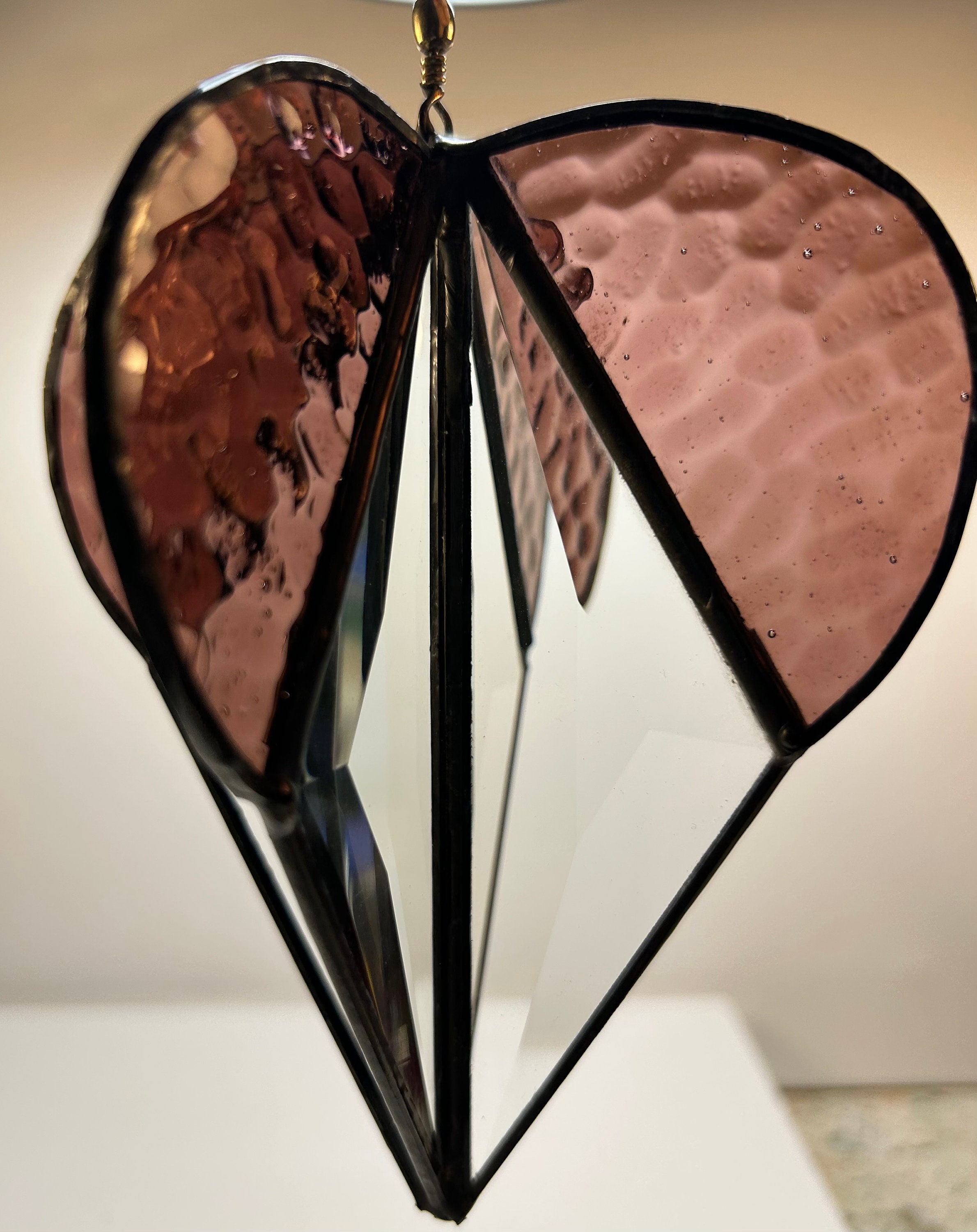 Stained Glass Heart Spinner Suncatcher Etsy