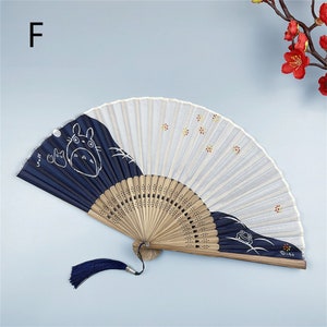 Portable Classic Hand Fan Vintage Folding Fans Round Circular Paper