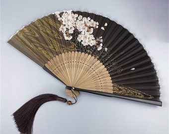 Japanse stijl kersenbloesems opvouwbare ventilator, Japanse Mount Fuji zijden handventilator, Andheld opvouwbare ventilator, mode-accessoires, schildermuurdecoratie