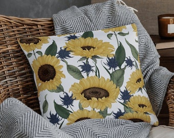 Sunflowers Pillow, Sun Flower Cushion, Cottagecore Pillow, Sunflower Throw Pillow, Spring Pillow, Garden Lover Gift