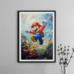 Super Mario Print Poster (frame not included) Wall Art - Poster - Mario - Nintendo