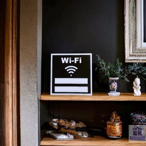 Wifi password sign, WLAN sign, guest room, guest access, Airbnb, internet access board, decoration