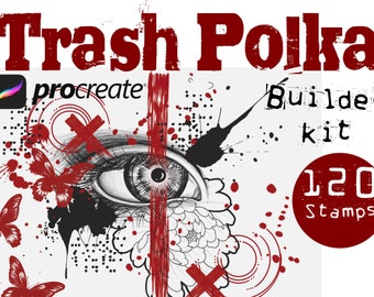 Trash Polka builder kit 120 stamps