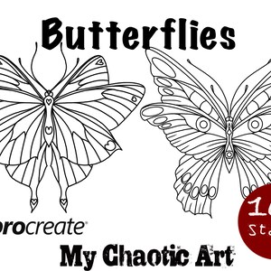 Butterfly Procreate stamps