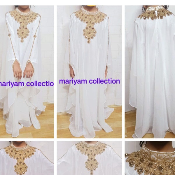 kids Royal Moroccan Dubai Kaftan Hand Beaded kids Caftan kids Beach wear Stylish abaya fancy kaftan moroccan kaftan .