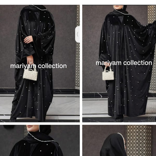 Vêtements islamiques turcs musulman ouvert Abaya femmes perles robes longues florales dubaï arabe à lacets longue robe islamique Eid Abaya look cher