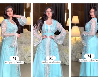 Sale !! Dubai Moroccan Kaftan Fish Cut Arabic Abaya Maxi Hand Beaded Caftan Farasha Floor Length Party Wear Wedding Gown Jilbab Women Dress