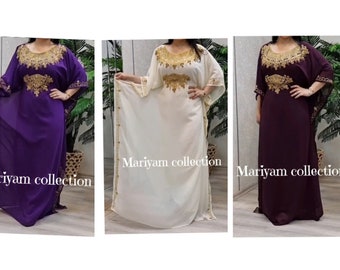 Mode royale vêtements ethniques marocaine dubaï caftan deux pièces avec literie déguisement vêtements Aari pierres brodées travail filet tissus Dres