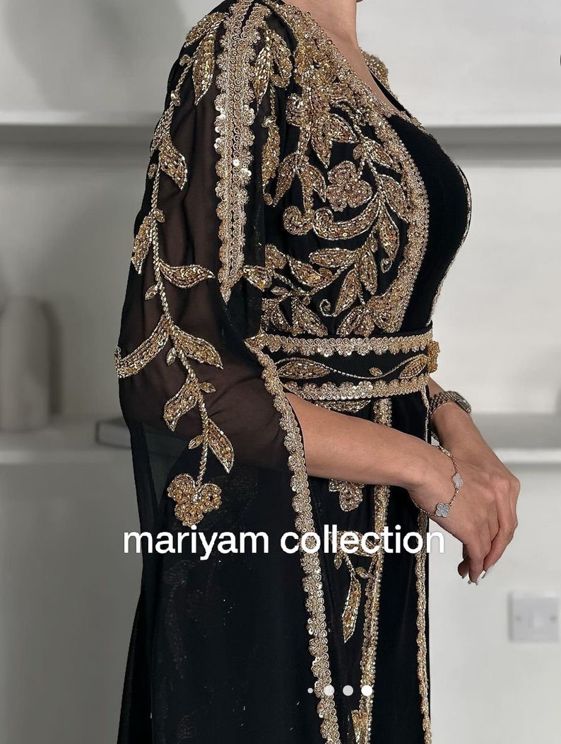 Collection Eid Caftan eid collection eid collection eid traditionnel porter des vêtements à manches longues caftan de luxe robe de perles de cristal ramadan caftan. image 6