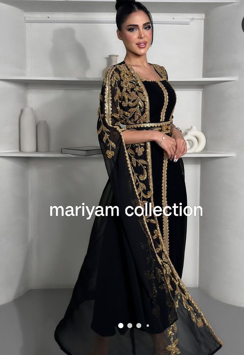 Collection Eid Caftan eid collection eid collection eid traditionnel porter des vêtements à manches longues caftan de luxe robe de perles de cristal ramadan caftan. image 3