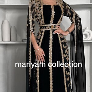 Collection Eid Caftan eid collection eid collection eid traditionnel porter des vêtements à manches longues caftan de luxe robe de perles de cristal ramadan caftan. image 5