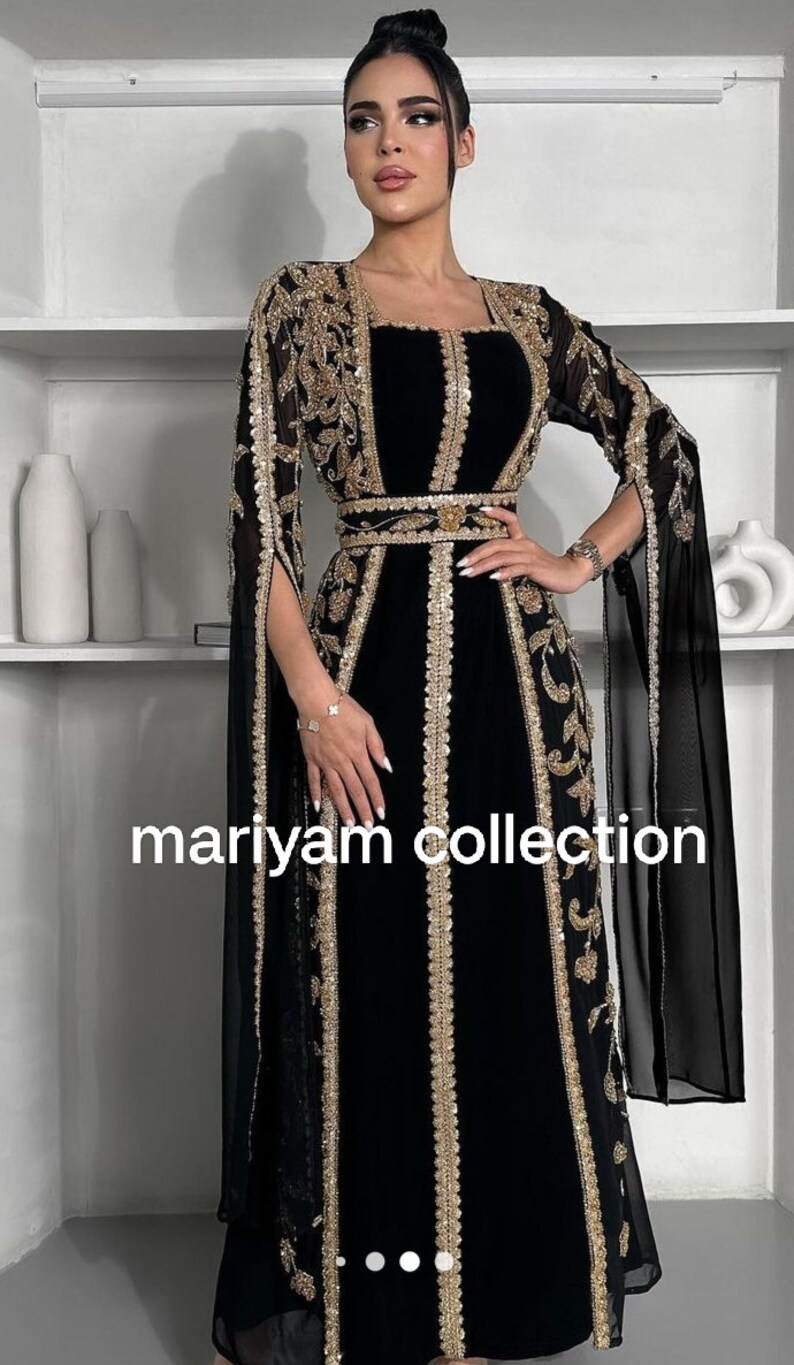 Collection Eid Caftan eid collection eid collection eid traditionnel porter des vêtements à manches longues caftan de luxe robe de perles de cristal ramadan caftan. image 5