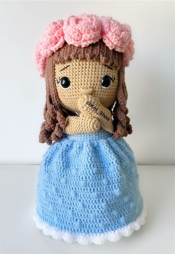 Poupée Réversible En Crochet Rubu22a - Bouquet De Mariée Transformable En Figurine, Coton Laiteux, 4,3 Pouces - 4