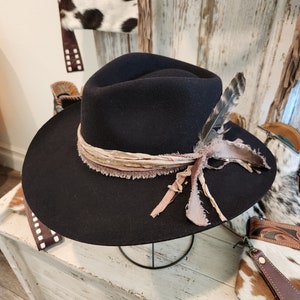 Black 100% Australian Wool Stiff Brim Rancher Hat