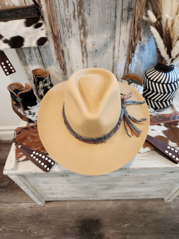 Camel 100% Australian Wool Stiff Brim Rancher Hat - Etsy display picture 2