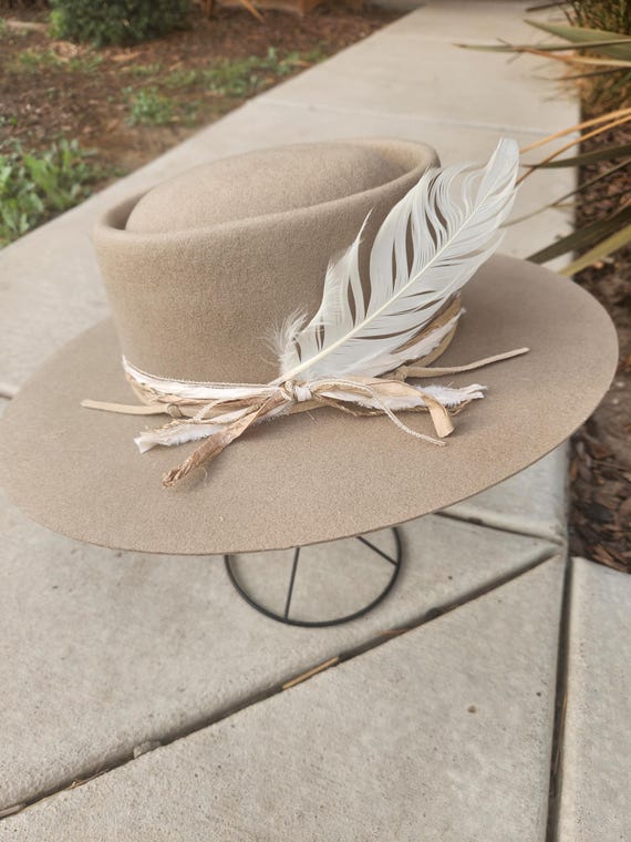 Brixton Beige Vale Done Proper Wool Hat With Custom Band - Etsy display picture 3