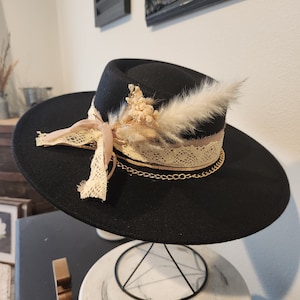 Darker Taupe Boho Inspired Bolero/panama Wide Brim Fedora 