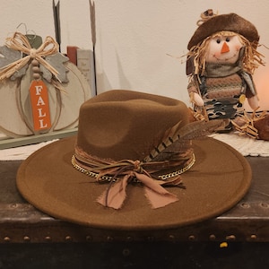 Boho Embellished Wide Brim Hat - Taupe Darker Taupe Boho Inspired Bolero/panama Wide Brim Fedora  main image 3