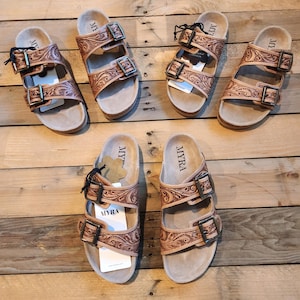 Hand Tooled Leather Sandals