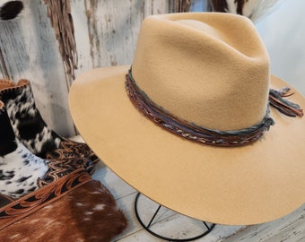 Camel 100% Australian Wool Stiff Brim Rancher Hat - Etsy display picture 1