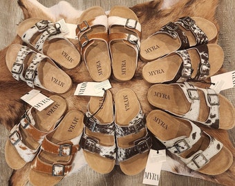 Cowhide Hairon Myra Sandals