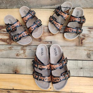 Hand Tooled Leather Sandals