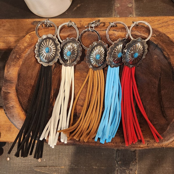 Fringe and Concho key chain purse bling