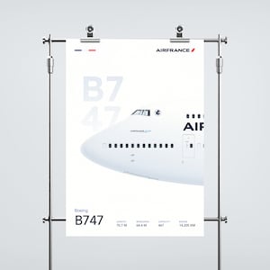 B747 Air France Aviation Poster