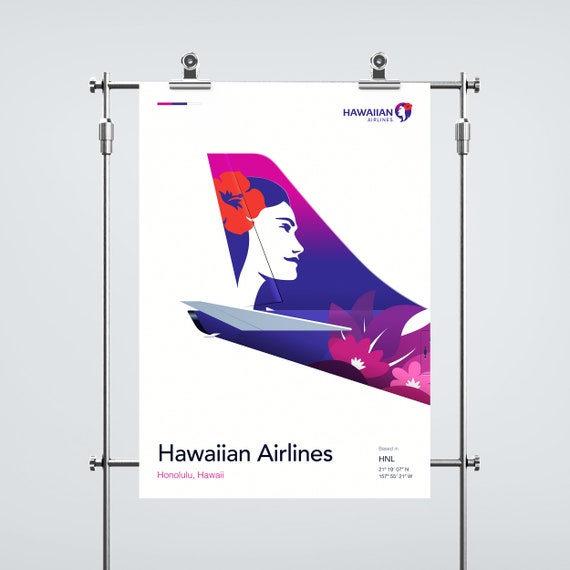 Hawaiian Airlines Aviation Poster - Etsy