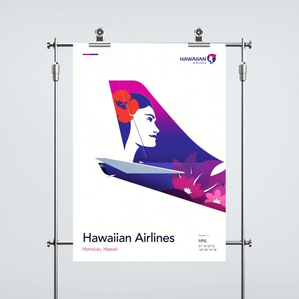 Hawaiian Airlines Aviation Poster