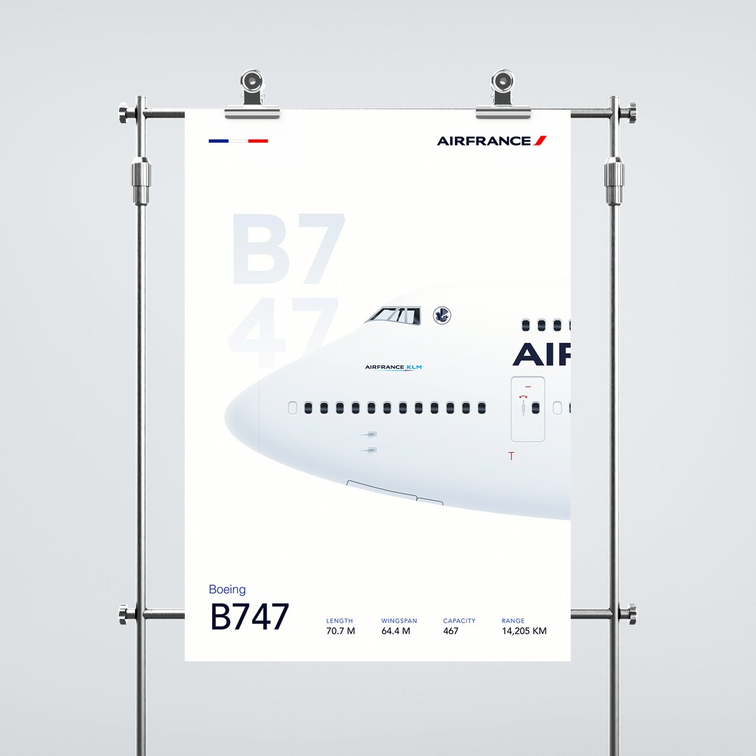 B747 Air France Aviation Poster - Etsy