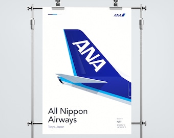 ANA Aviation Poster - All Nipon Airways
