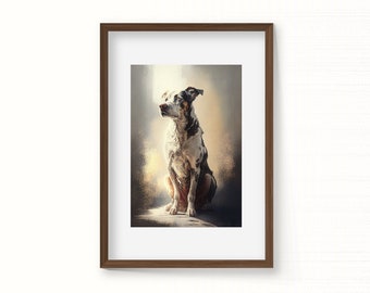 Dog Painting, Wall Art Print, Printable Digital Art, Instant Digital Download