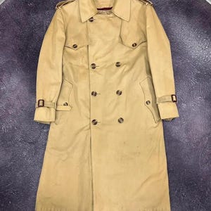 Vintage Christian Dior Mustars Belted Coat Very Rare M/38S – Luxury Long Wool Trench – Classic Designer Outerwear – Perfect Vintage