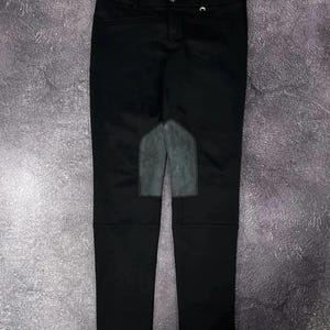 Gucci Vintage Womens Pants IT44 Leather Insert Archive Trousers Smooth Fabric Black Luxury Fit