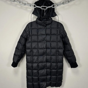 Vintage Moncler Schwarz Gesteppte Unten Parka | Damengröße M | Designer Winterjacke | Seltener Steppmantel | Authentische Moncler