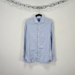 Barba Napoli DandyLife Herren Vintage italienisches Luxus Gingham Muster Button Up Shirt L / 41-16