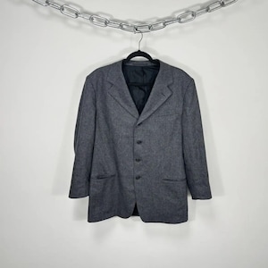 Ermenegildo Zegna Men&#39;s Gray Wool Cashmere Blazer IT50 – 4-Button Soft Tailored Jacket, Mint Vintage, Luxury Designer Look