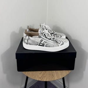 Giuseppe Zanotti May London Sneakers EU42 US9 | Snakeskin Embossed Leather | Luxury Designer Shoes | Mint Condition + Box