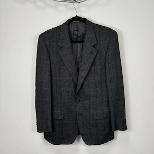 Vintage Ermenegildo Zegna Checkered Wool Blazer EU50 – Luxury Men’s Jacket, Classic Italian Tailoring, Perfect Vintage