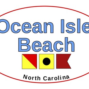 Ocean Isle-strand | Stickers | Staat | Noord-Carolina | Stranden | Buitenbanken | 3x5&quot;, 4x6&quot;, 5x7&quot; ovale stickers beschikbaar