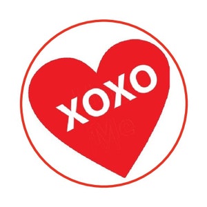 San Valentino / Adesivi / San Valentino / XOXO Heart / Adesivi circolari/Starburst da 1"(48), 1,75"(20), 2,25", 3", 4,5", 5,5" disponibili