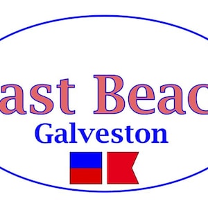 East Beach2 | Stickers | State | Texas | Beaches | Galveston | EB | 3x5&quot;, 4x6&quot;, 5x7&quot; Oval Stickers Available | TX