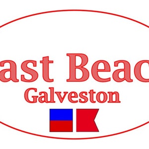 East Beach | Stickers | State | Texas | Beaches | Galveston | EB | 3x5&quot;, 4x6&quot;, 5x7&quot; Oval Stickers Available | TX